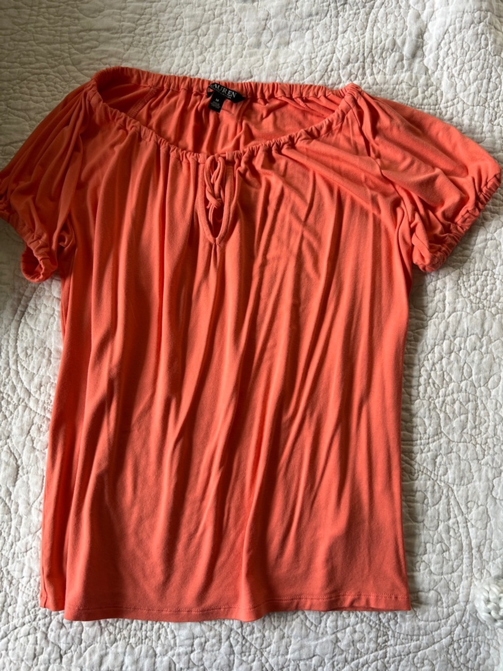 Lauren Ralph Lauren Coral Short-Sleeve Peasant Blouse
